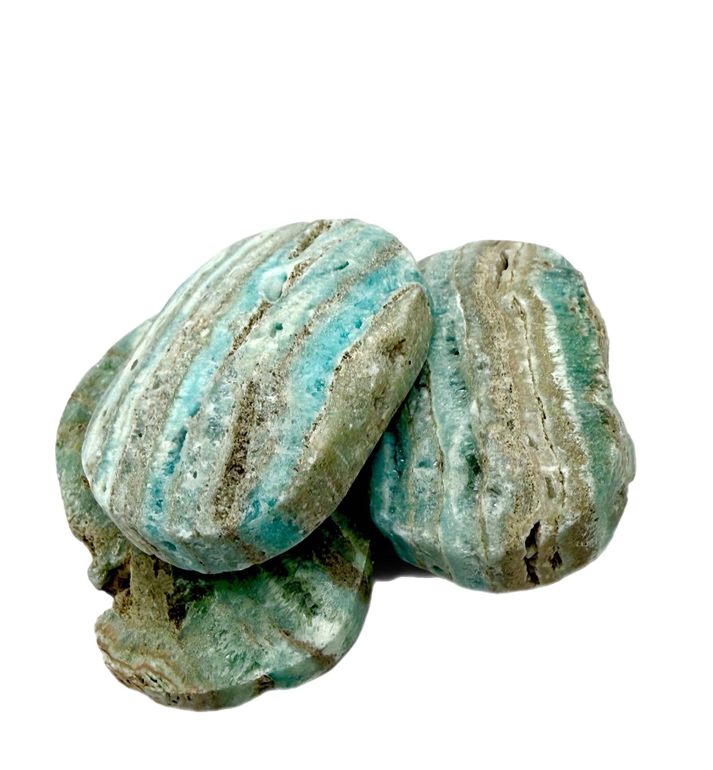 Hemimorphite Hearts/Palmstones