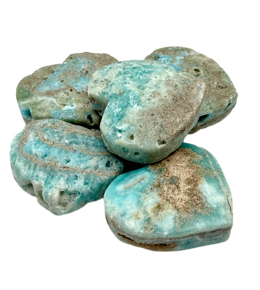 Hemimorphite Hearts/Palmstones