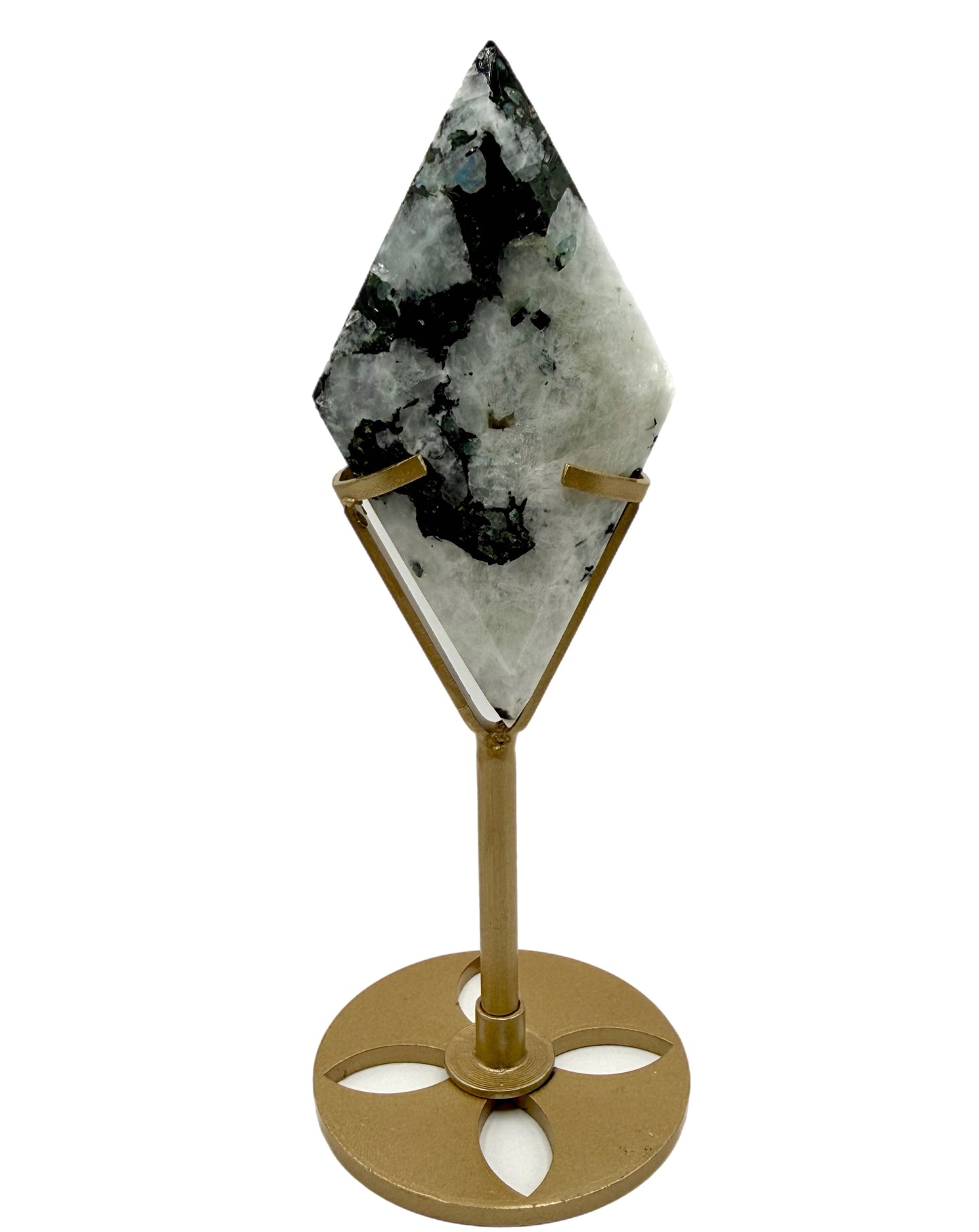 Rainbow Moonstone Diamond on Stand